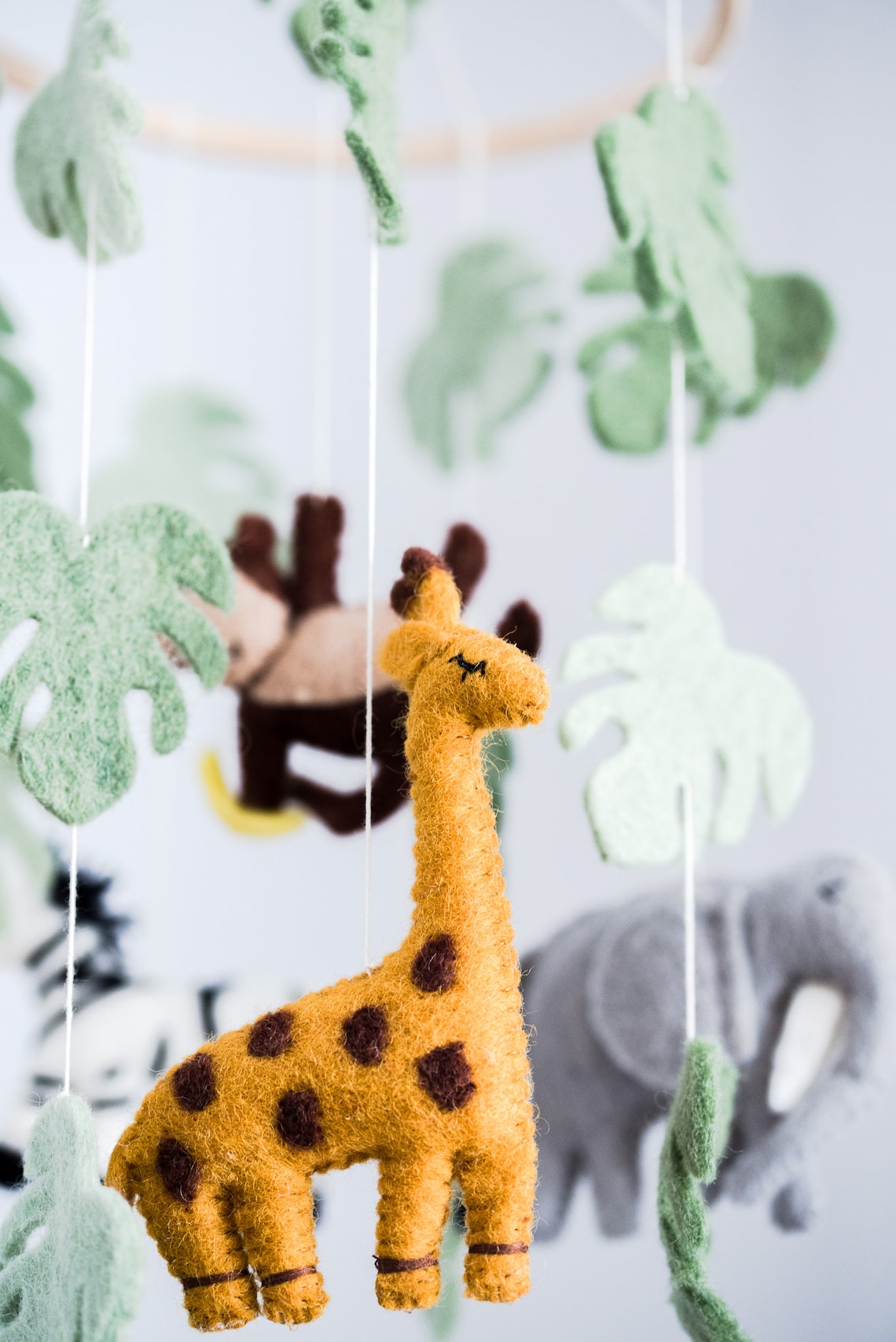 Felt Jungle Nursery Mobile / Baby Animal Mobile / Jungle Theme Etsy