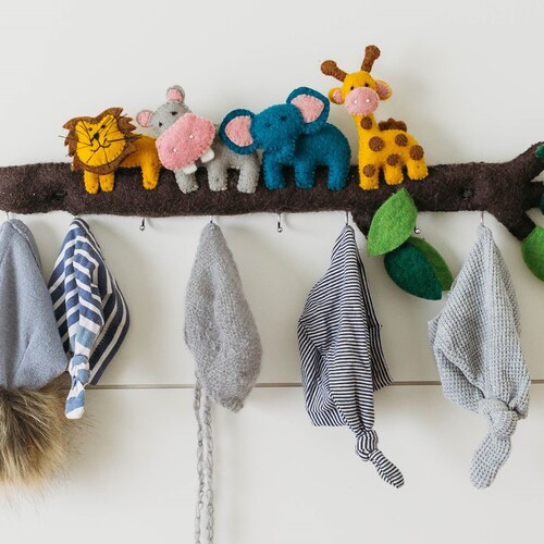 Felt Jungle Nursery Hook Hanger / Baby Animal Decor / Jungle Etsy