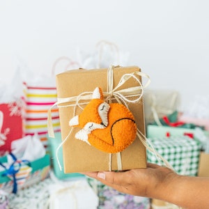 Handmade Wool Felt Fox Ornament: Woodland Christmas Decor