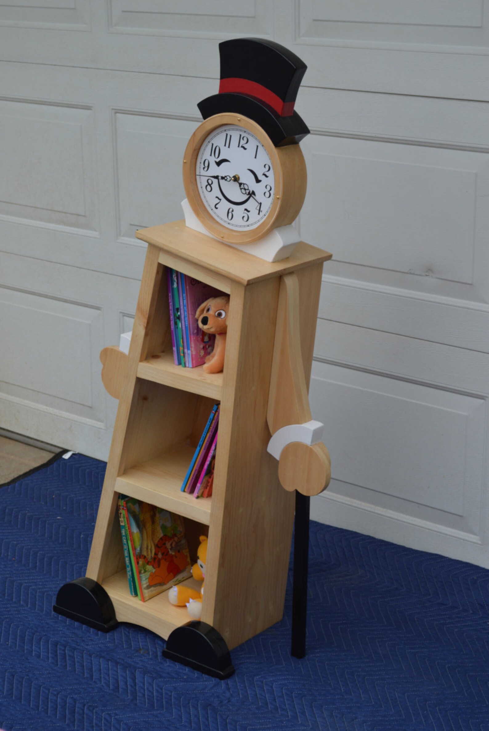 4' Leaning Clock Bookcase Kids Bookcase Kids Bookshelf Etsy