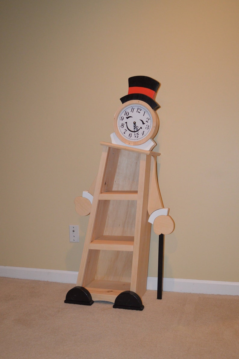 4' Leaning Clock Bookcase Kids Bookcase Kids Bookshelf Etsy