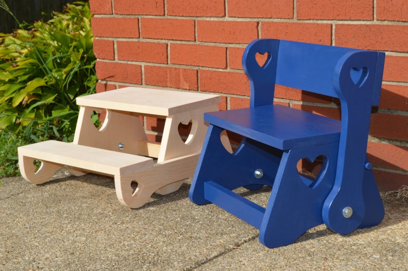 Child Step Stool Bench Wooden Step Stool Kid's Step Etsy