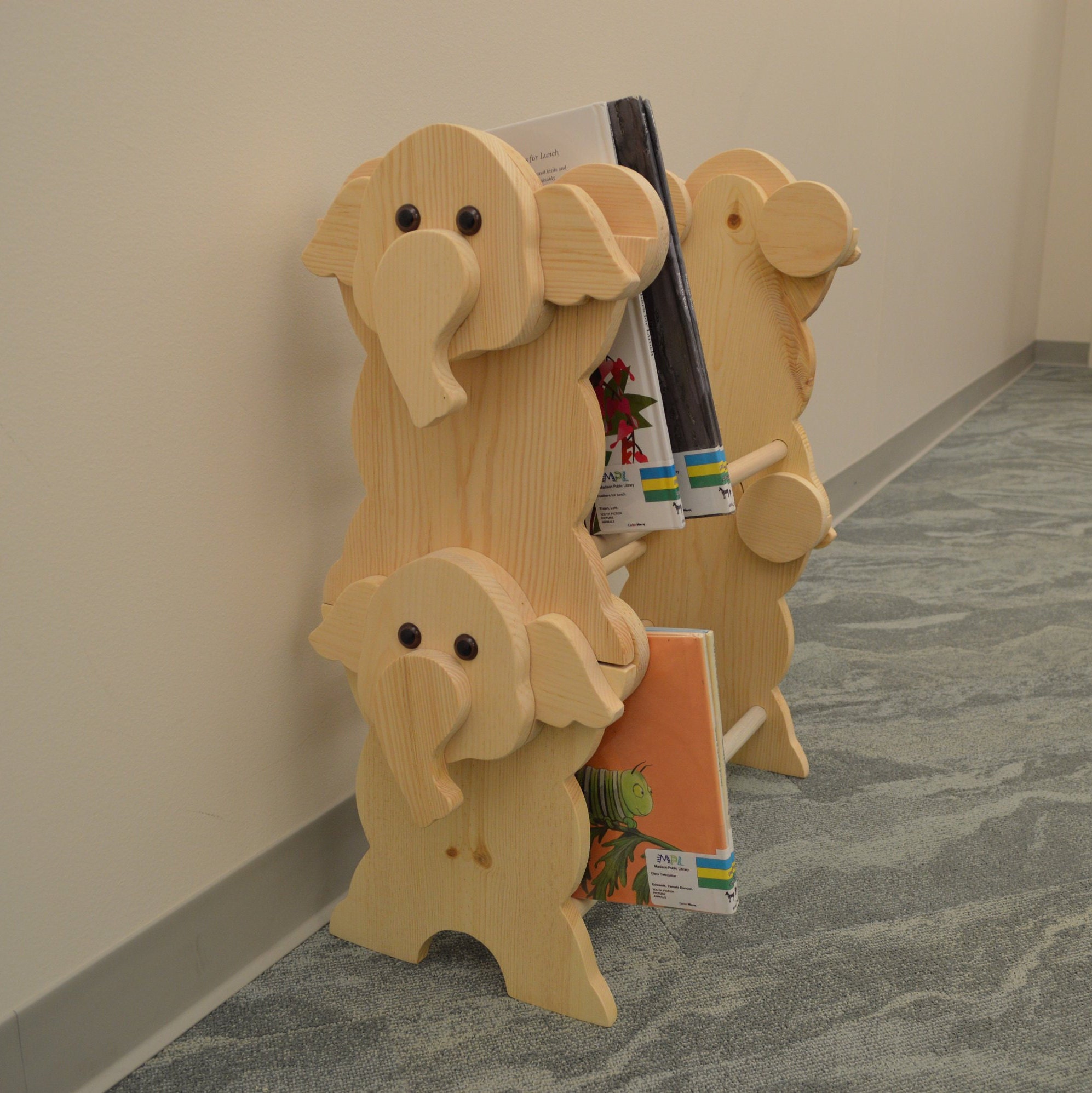 elephant bookshelf nursery