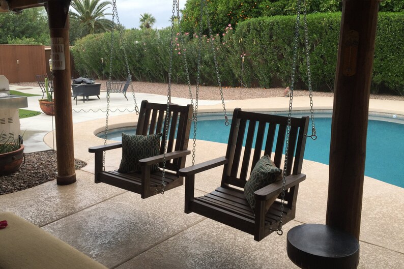 English Style Oversized Single Person Porch Swing Single Swing Deck Swing Porch Glider Wood Swing Outdoor Swing Outdoor Furniture