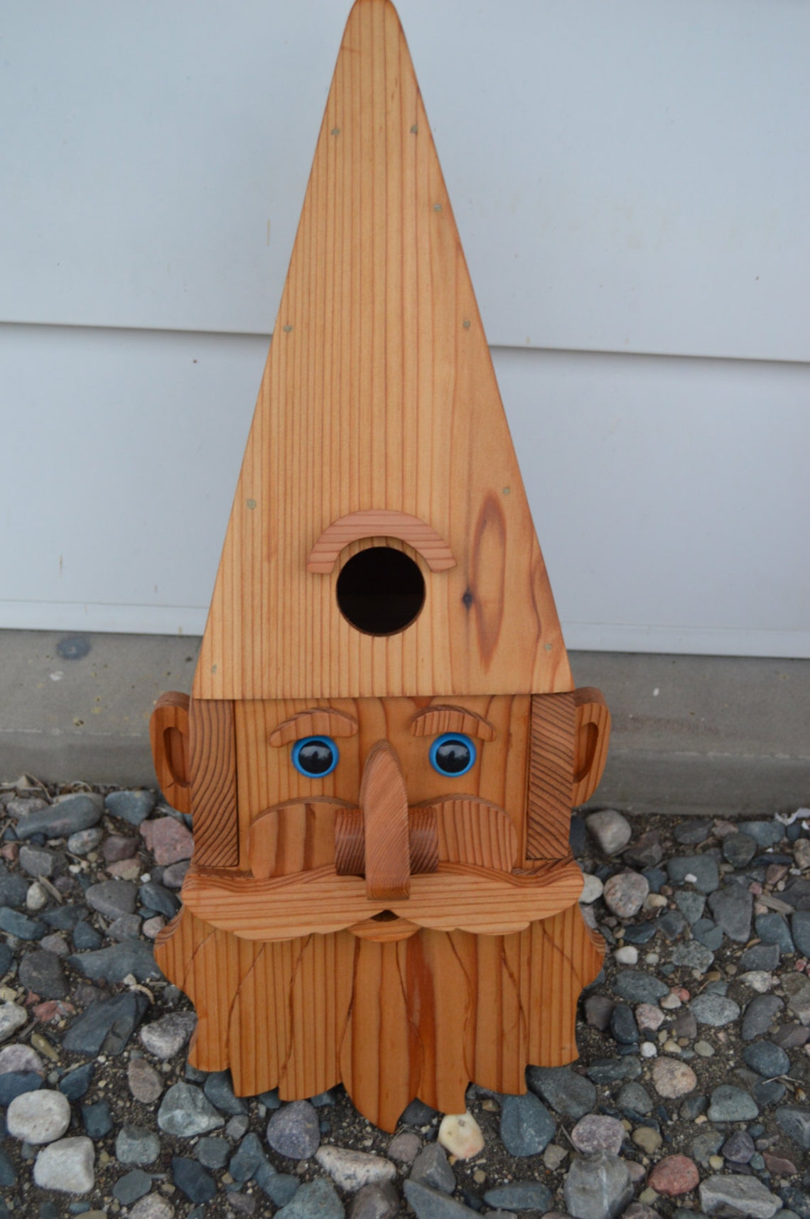 Male Gnome Birdhouse with Flush Mount Hardware Gnome Cedar Etsy