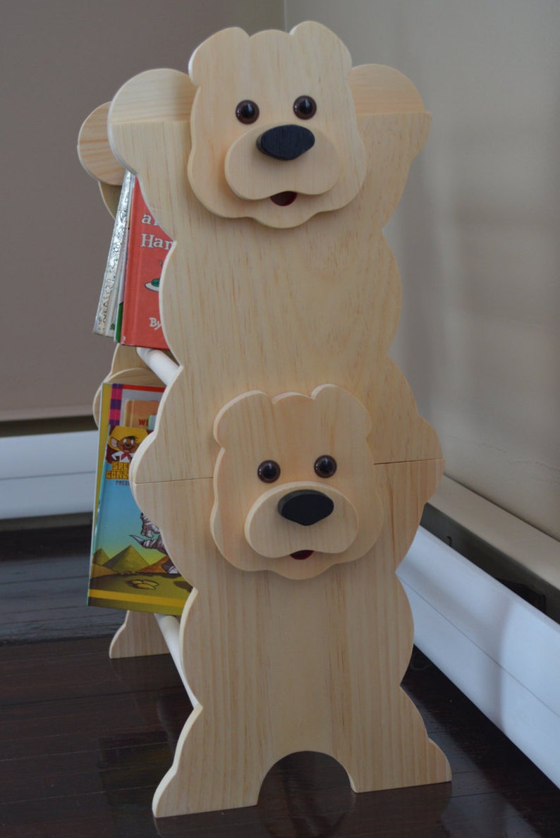 Stackable Bear Bookshelf, kids furniture, Kid's Bookshelf, Winnie the Pooh, Kid's Bookcase, nursery furniture, Teddy Bear, nursery book image 2