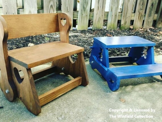 Child Step Stool Bench Wooden Step Stool Kid s Step Stool Child Step Stool Chair Kids Furniture Kitchen Step Stool Country Decor Etsy UK