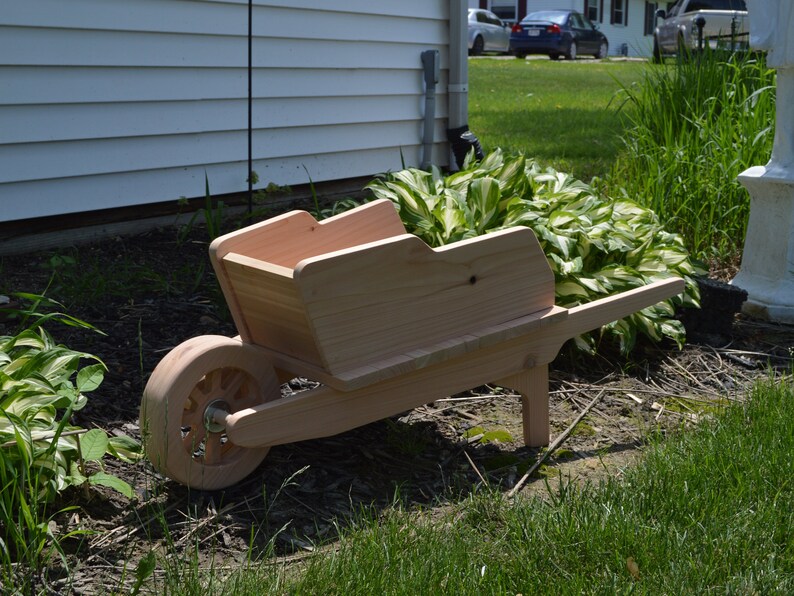 Cedar Wheelbarrow Planter Large Cedar Planter Wooden Etsy