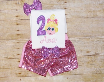 Muppet Babies birthday outfit, Muppet babies birthday shirt, miss piggy birthday outfit, muppet babies invitation, muppet baby shirt, any