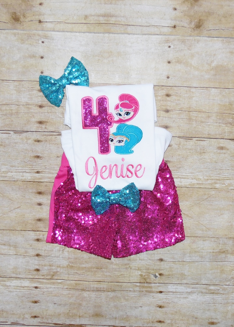 Shimmer and shine birthday outfit Shimmer and shine birthday shirt shimmer and shine birthday invitation genie dress genie tutu