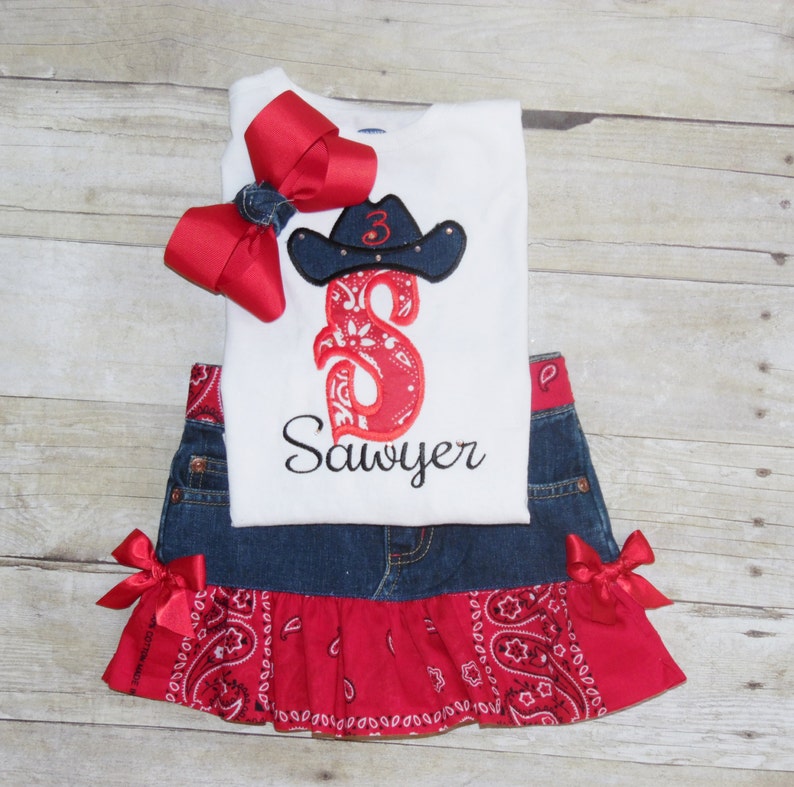 Cowgirl birthday outfit pageant cowgirl outfit toddler denim Etsy