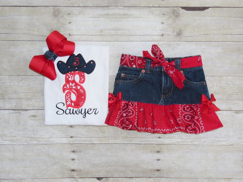 Cowgirl birthday outfit pageant cowgirl outfit toddler denim Etsy