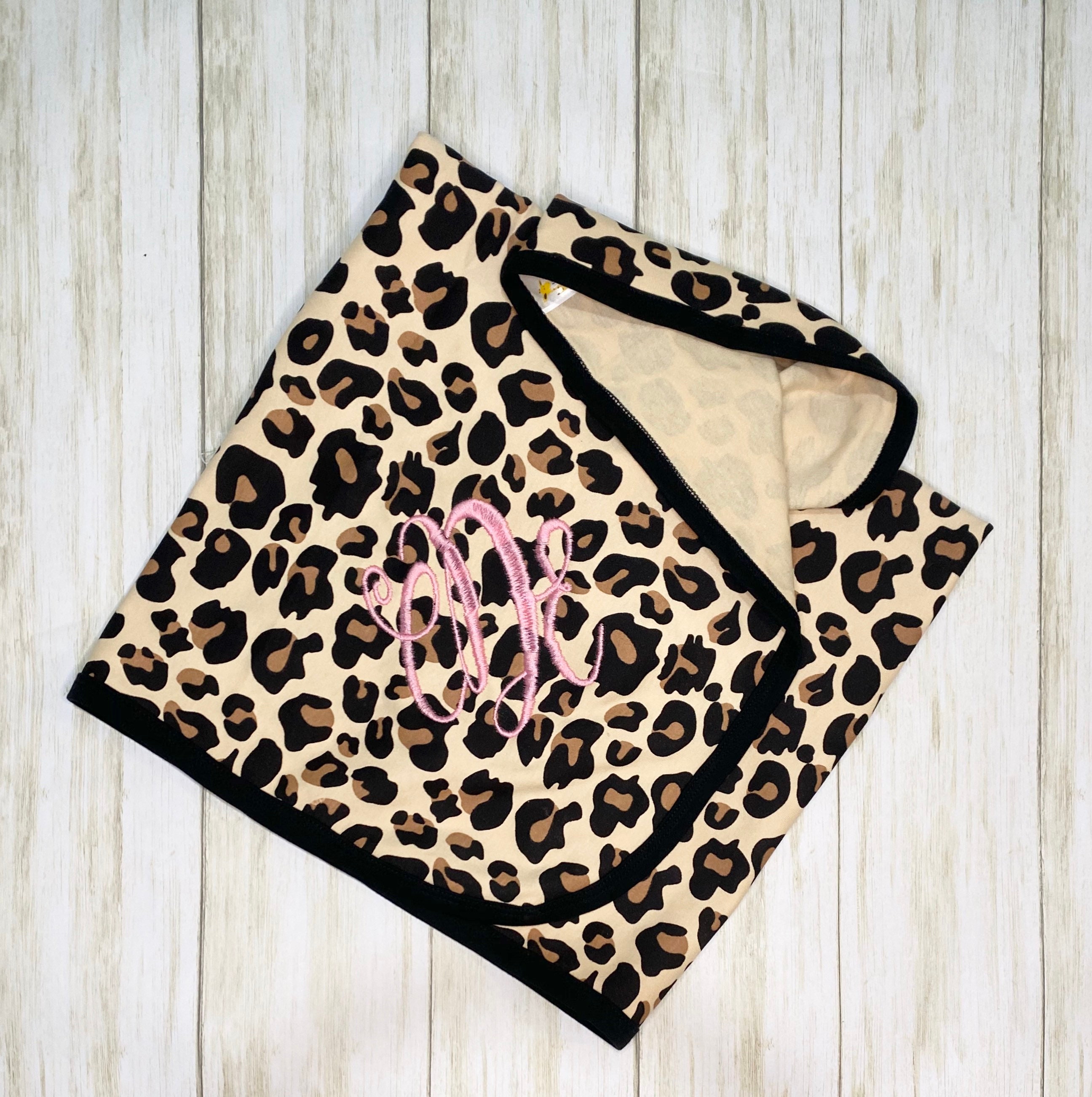 Personalized baby blanket monogrammed baby blanket leopard Etsy