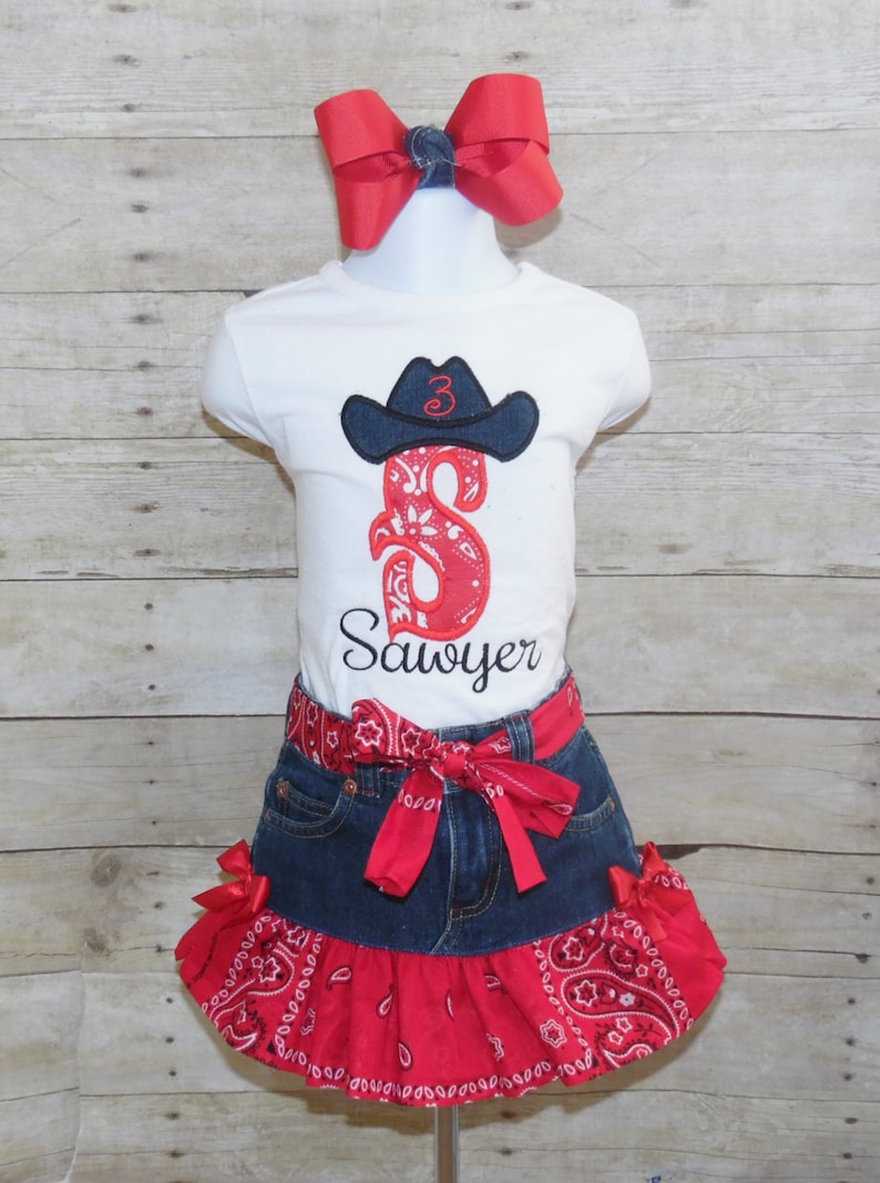 Cowgirl birthday outfit pageant cowgirl outfit toddler denim Etsy