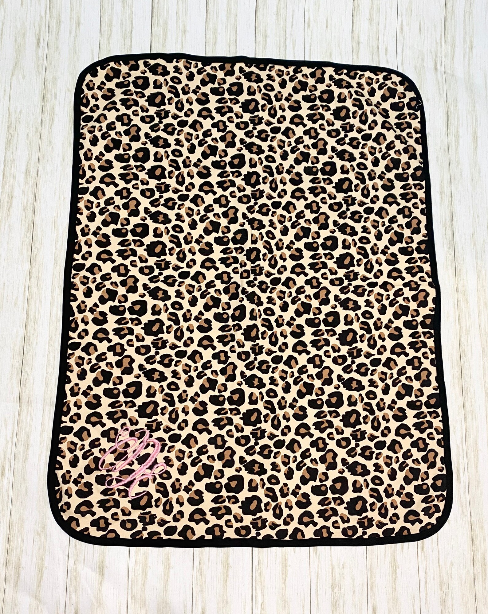 Personalized baby blanket monogrammed baby blanket leopard Etsy