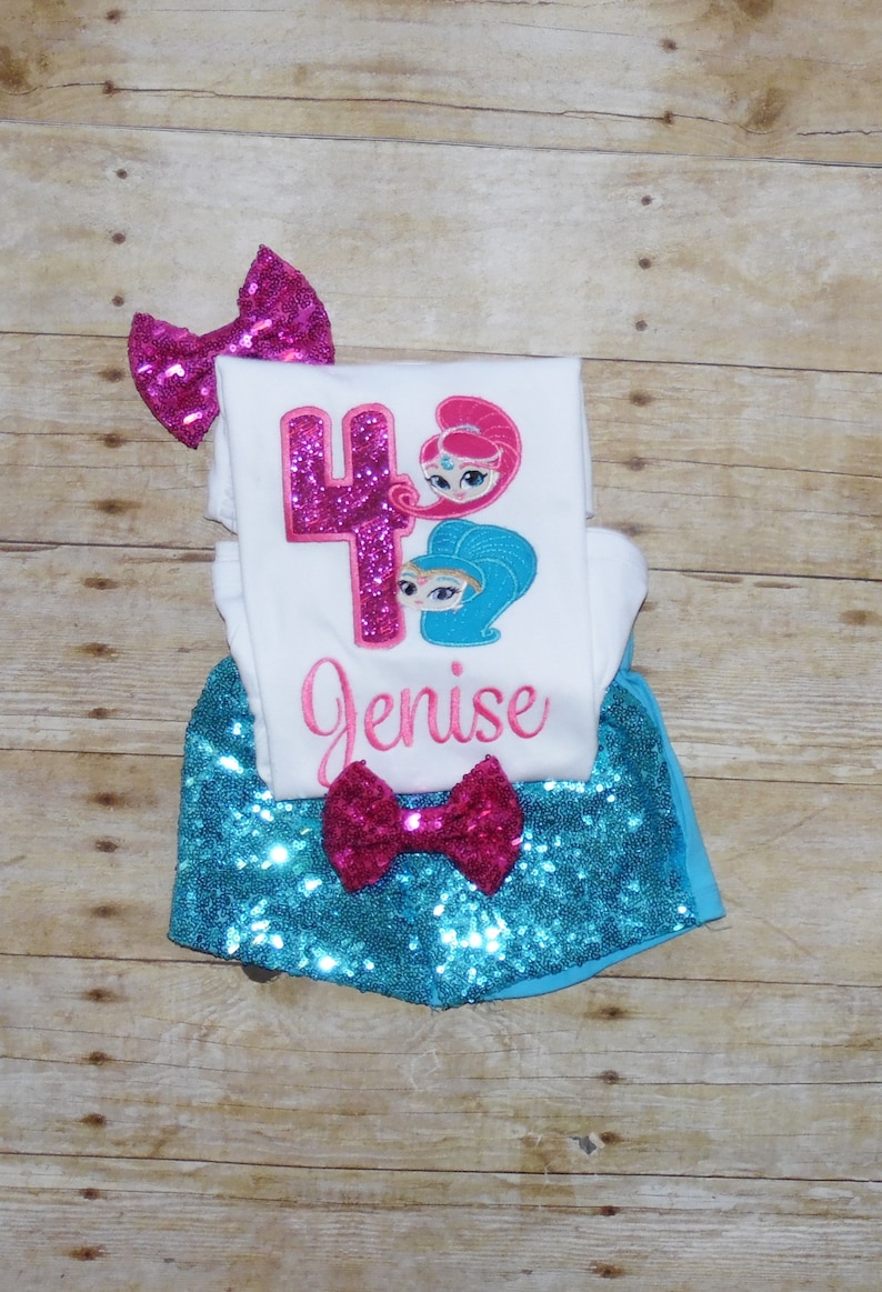 Shimmer and shine birthday outfit Shimmer and shine birthday shirt shimmer and shine birthday invitation genie dress genie tutu