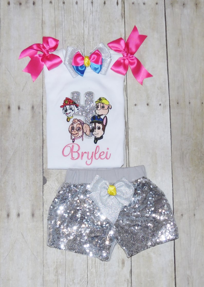 any character Paw patrol birthday tutu outfit Paw Patrol birthday outfit Paw Patrol Ribbon trim tutu Skye shirt Skye ribbon trim tutu