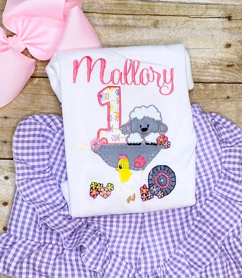 Farm girl birthday outfit barn birthday outfit animal birthday outfit shirt lamb birthday outfit Lamb birthday shirt