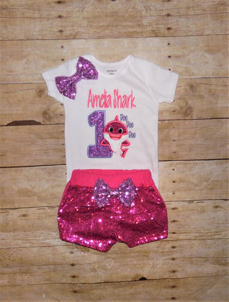 baby shark birthday outfit for girl