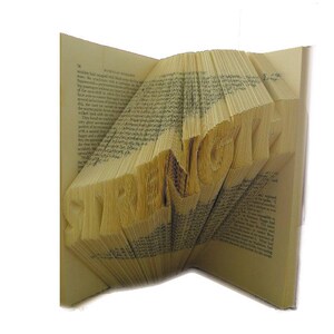 STRENGTH Folded Book Art **Pattern**  Instant download PDF Book Folding plus INSTRUCTIONS! Book Origami