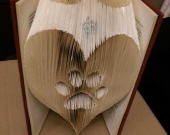 Cute Cat With Heart Folded Book Art Pattern Pdf Book Etsy