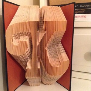 Giant fancy swirly K Book Folding/ Folded Book Art Pattern and Free Instructions/ Tutorial PDF Alphabet letters image 1