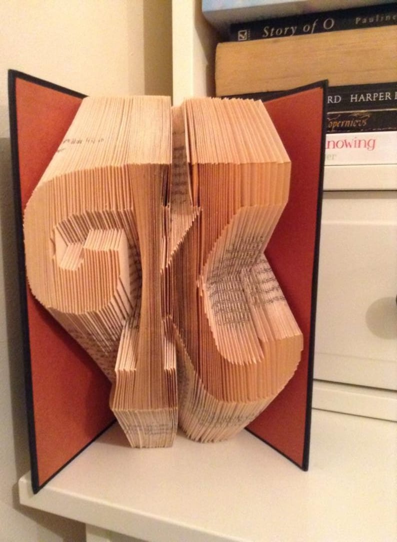 Giant fancy swirly K Book Folding/ Folded Book Art Pattern and Free Instructions/ Tutorial PDF Alphabet letters image 1