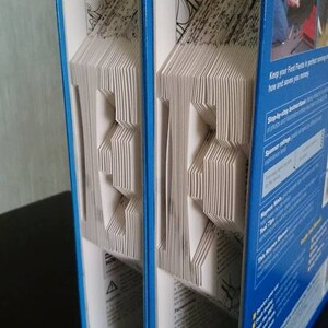 Patrón para fuente de escuela secundaria de letras grandes: cualquier palabra, nombre o fecha. Libro Plegado Origami instrucciones gratis/Tutorial