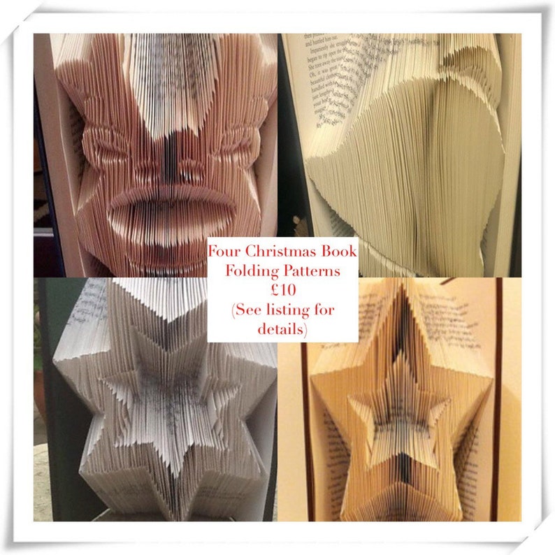 Book Folding Christmas Pack 4 Patterns Rudolf - Etsy