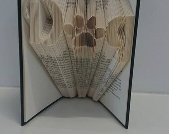 Dog Paw Print Folded Book Art **Pattern** and instructions  PDF Free Instructions