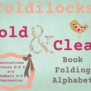 Pattern for Bold Clear Book Folding Art Alphabet - any word, name or date. Folded Book Origami free instructions/ Tutorial