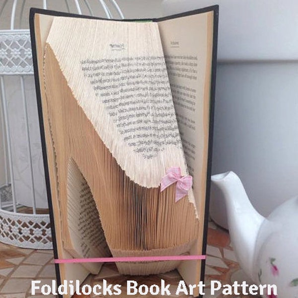 High Heel/ stiletto Folded Book Art **Pattern* Book Folding, Book Origami Shoe free instructions/ tutorial