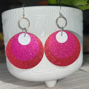 Lightweight large sparkly dangle earrings