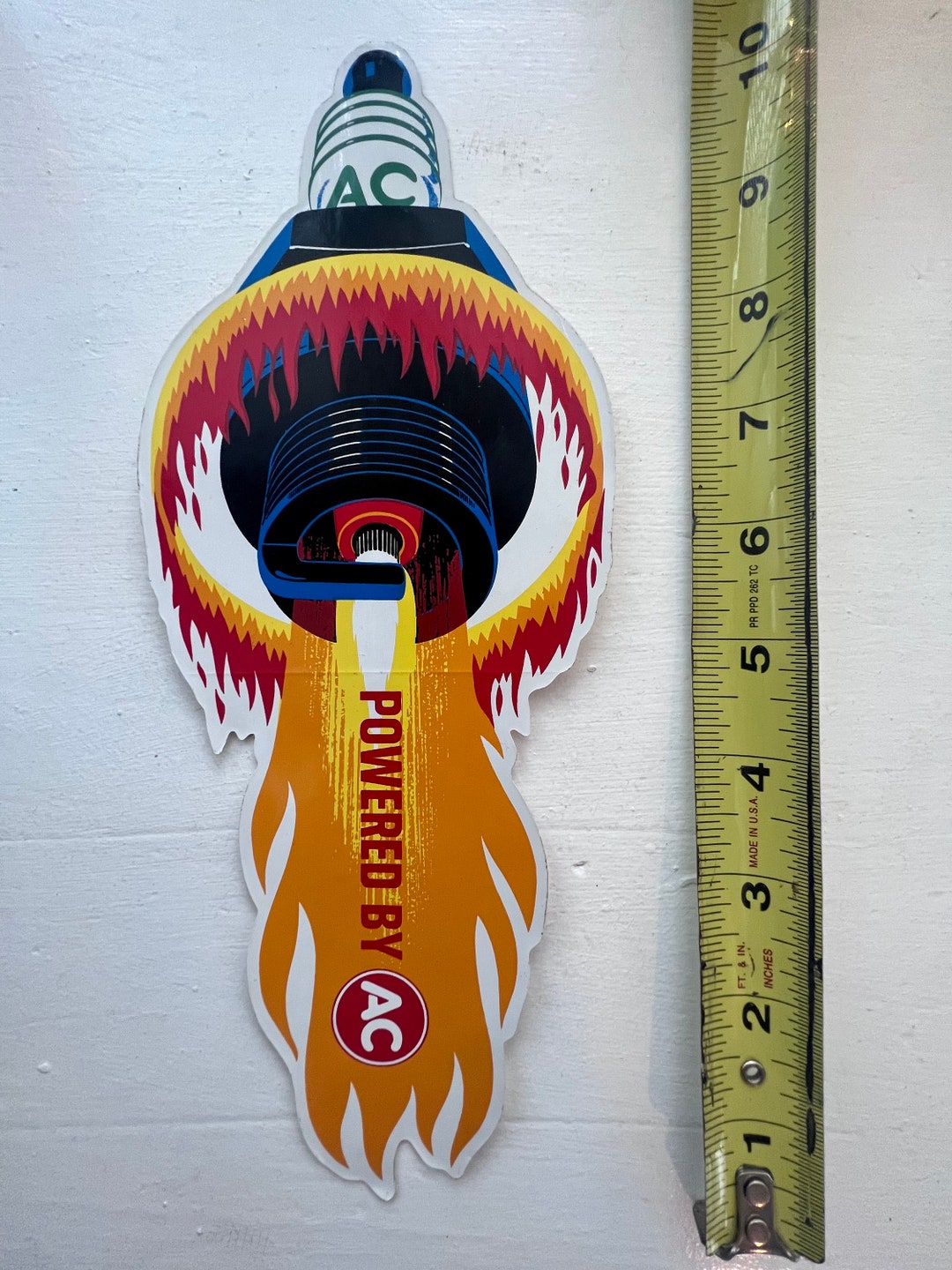 1960s NOS Powered by AC Spark Plug Decal Etsy