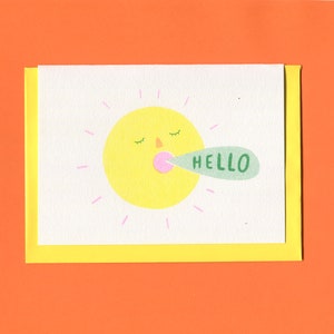 Hello - Risograph Greeting Card