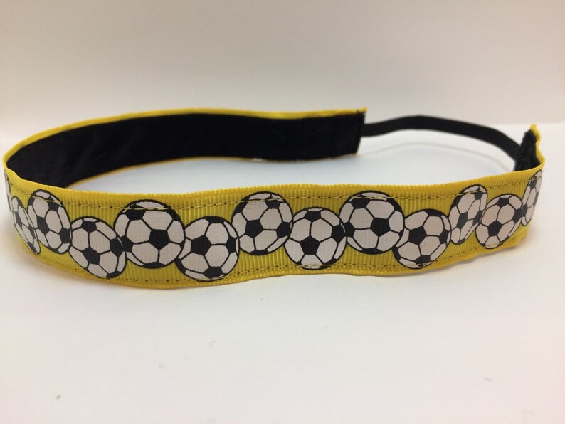 Yellow Soccer Headband Yellow Soccer 7/8 inch headband no Etsy