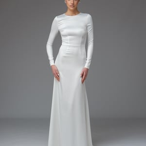 Robe de mariée minimaliste à manches longues - Robe de mariée classique