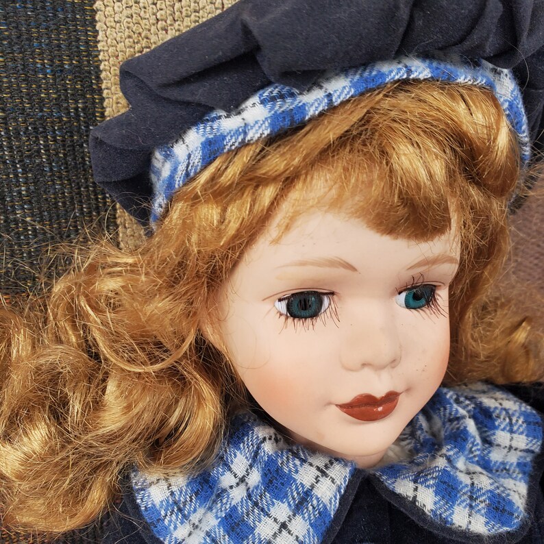 Vintage Porcelain Doll 15 Inch Unique 15000 Beautiful Outfit Etsy
