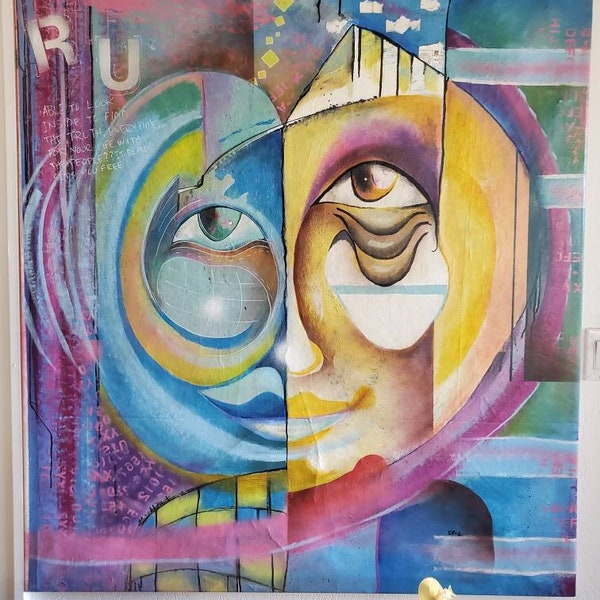 Art painting Sun and moon by Dray las vegas artist 46x54