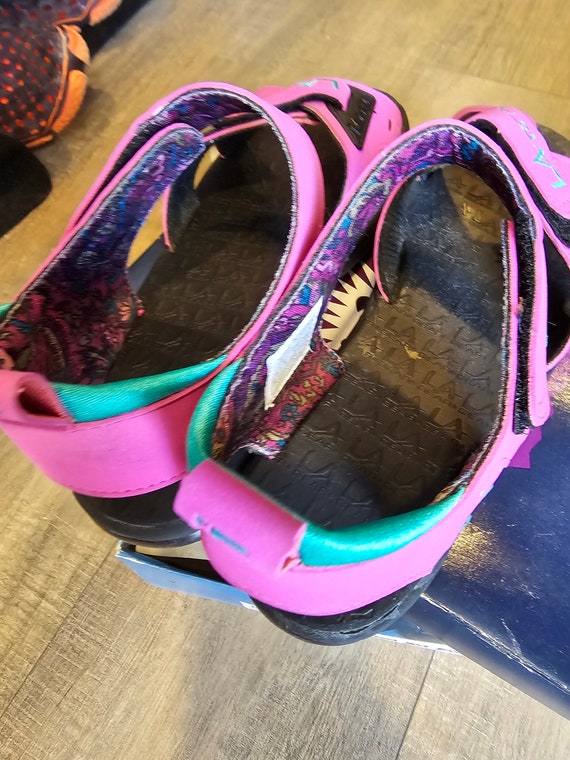 Vintage LA Gear Sandals Black/Pink Adjustable Hoo… - image 8