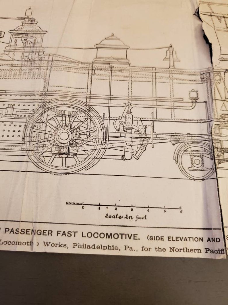 Vintage poster American Passenger Fast Locomotive 1882s size 106