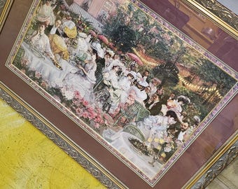 Vintage Poster Le Dinner  Paris 1904 Signed 44x34h Frame Vanguard Studios USA