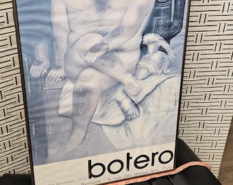 Fernando Botero Vintage Poster Galerie Claude Bernard Paris Framed 1972 No Glass