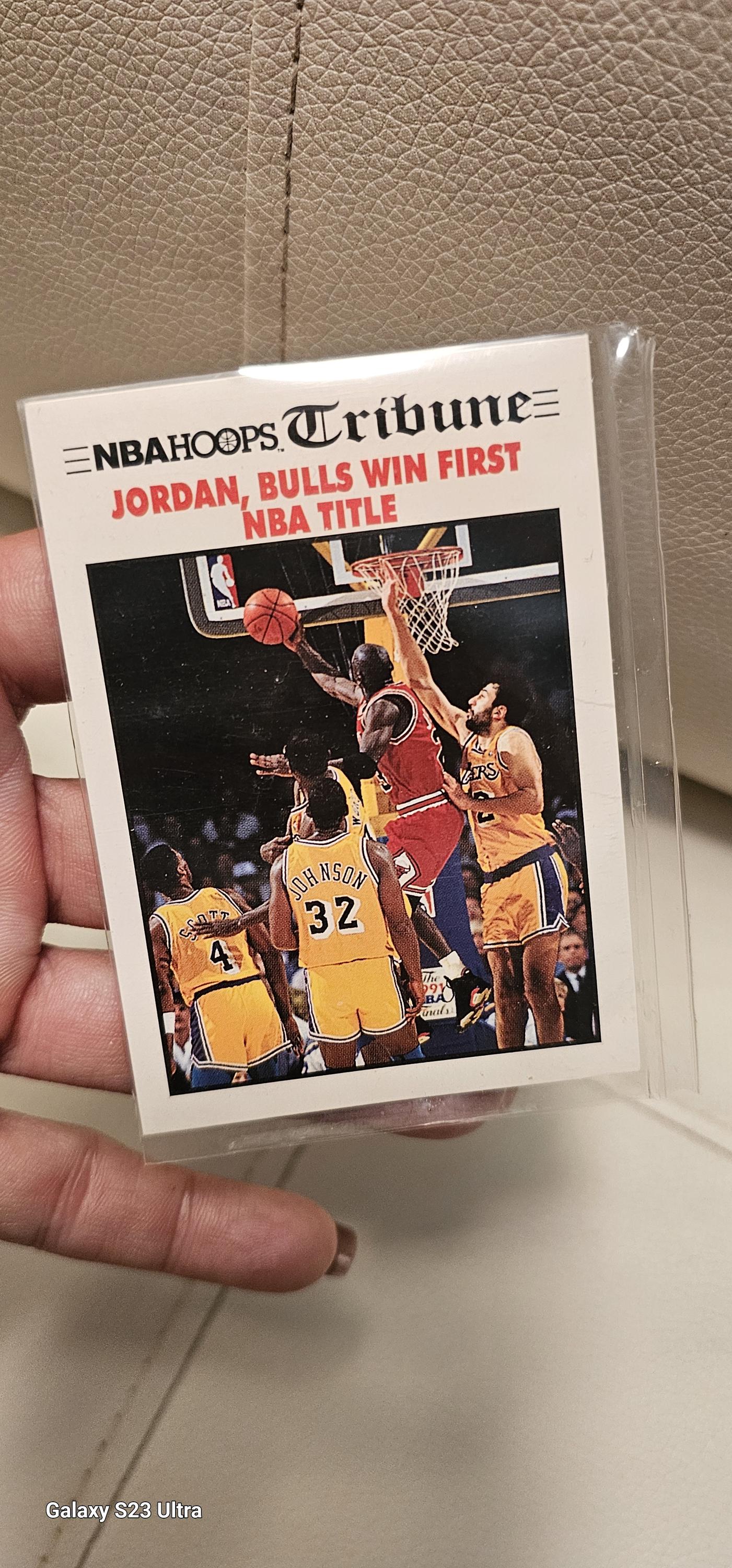 NBA Hoops Tribune #542 Bulls Win 1st NBA 1991 Michael Jordan Sports Card Vintage