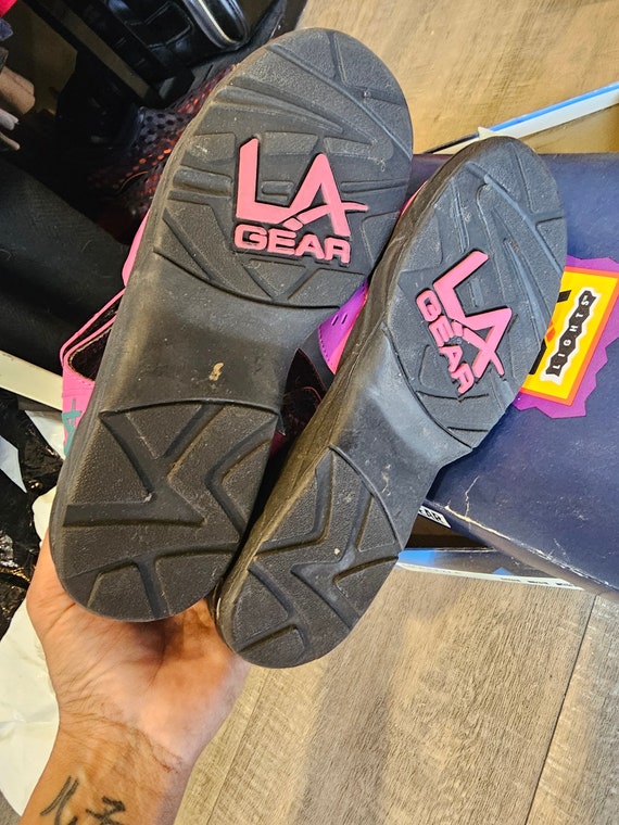 Vintage LA Gear Sandals Black/Pink Adjustable Hoo… - image 10