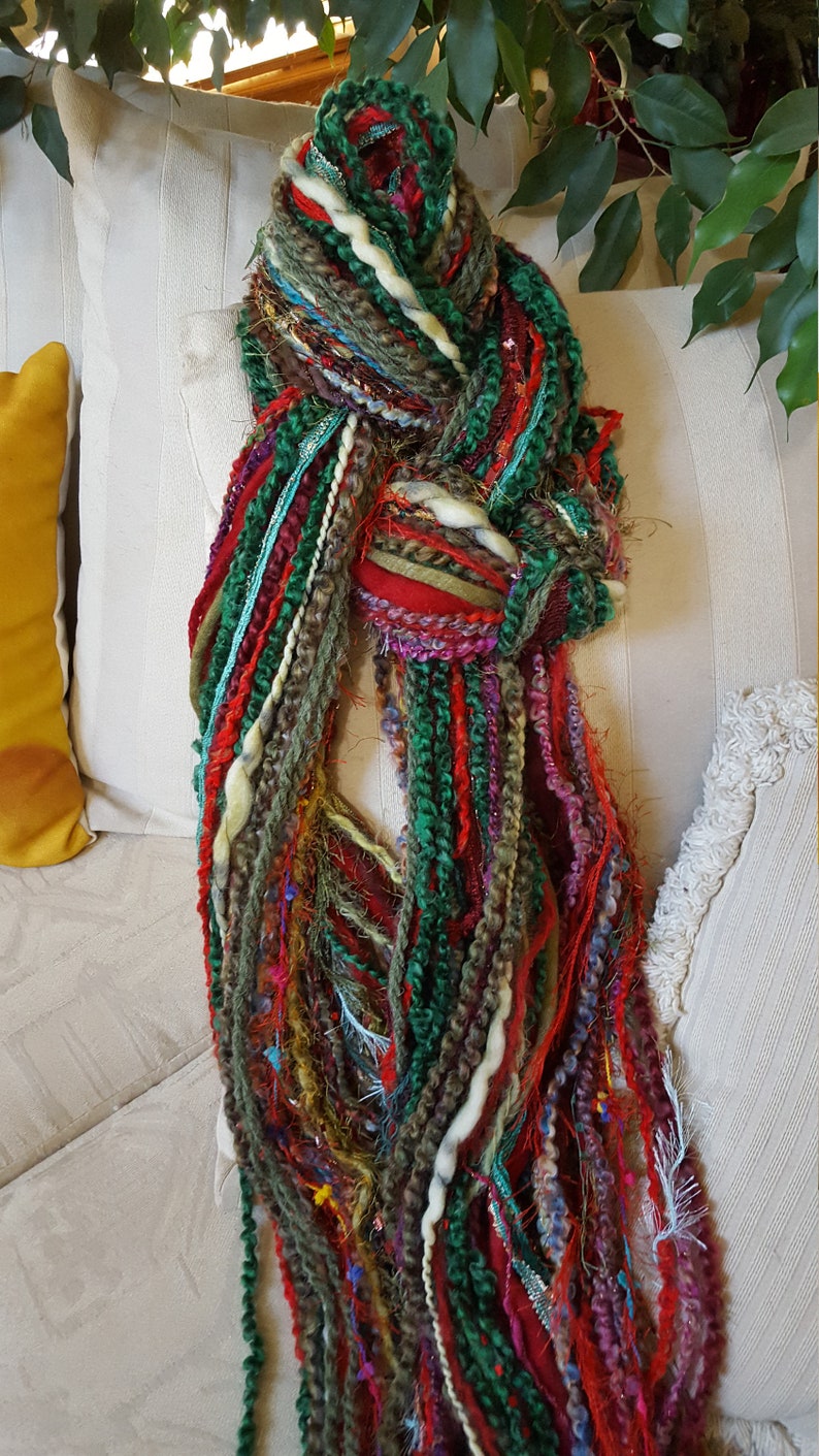 Twist or Knot Scarves Hand Crafted Yarn Scarf Christmas Red Etsy