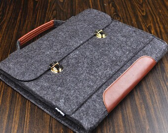 leather Handbag laptop case leather Briefcase, Asus Felt laptop sleeve, 15.6 laptop cover 15 inch laptop bag. Briefcase case 1B330