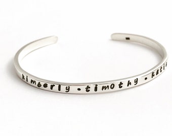 Secret message Cuff Personalised handmade bracelet Made in Australia solid sterling silver - Personalise on the inside for outside
