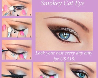 Quick Eye Makeup Stencils + 12 Stickies Eyeliner Eyeshadow Eyebrow Tool Free Shipping Cosmetic Tool for Easy Eye Makeup Many Beauty Visions