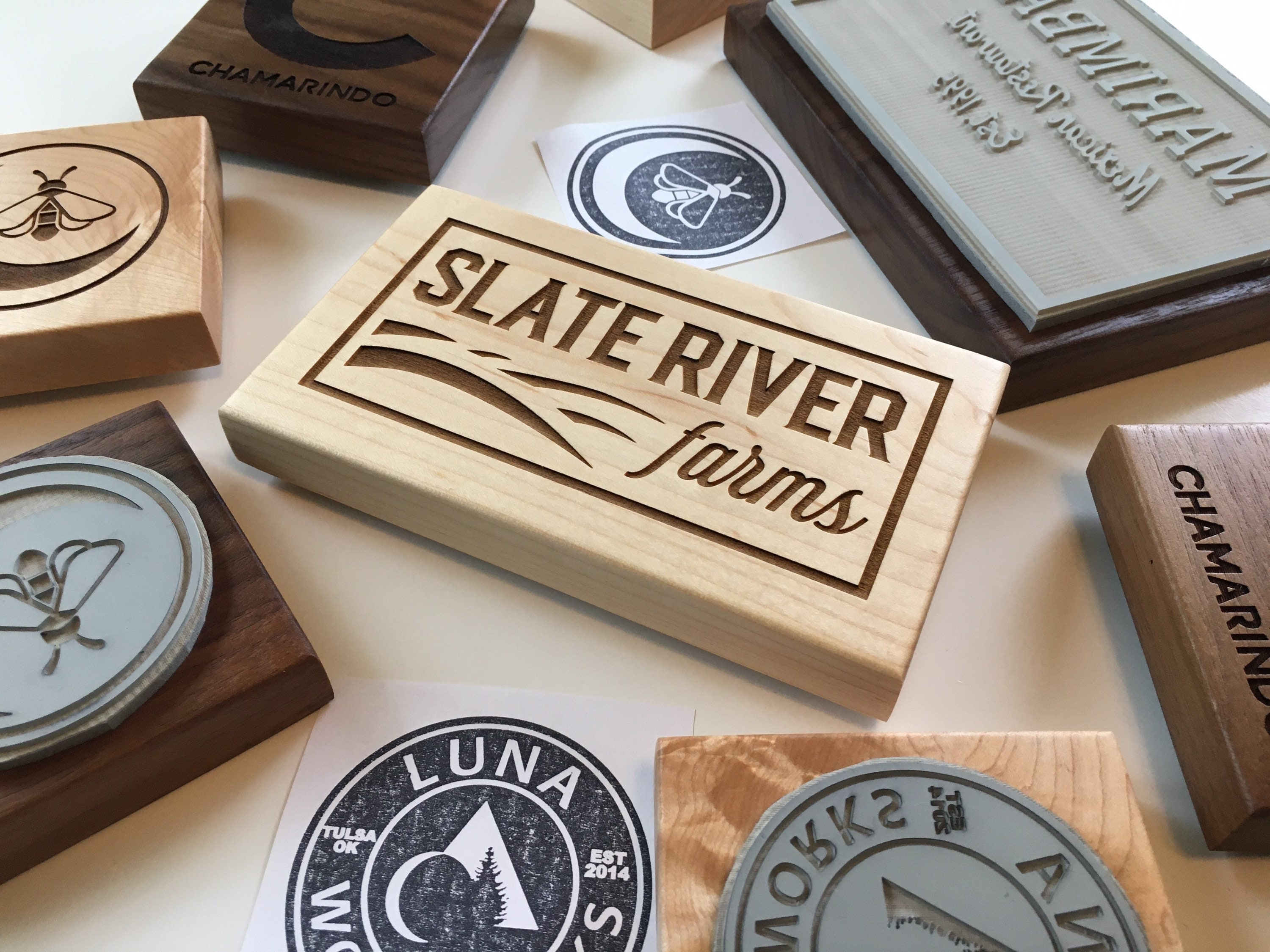 Large Stamp Custom Business Stamp Business Logo Wood Etsy